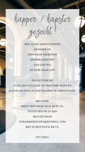 Kapper / Kapster / Stagiaire(s) gezocht Hoevelaken en/of Amersfoort